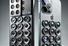 "Side-by-side comparison of the Samsung Galaxy S25 Ultra and iPhone 16 Pro Max smartphones, showcasing their advanced camera modules. The Galaxy S25 Ultra features a sleek rectangular multi-lens setup with a periscope zoom, while the iPhone 16 Pro Max highlights its iconic square camera design with three lenses and a LiDAR scanner. Both phones are positioned on a clean, modern background, emphasizing their premium build and cutting-edge photography technology."
